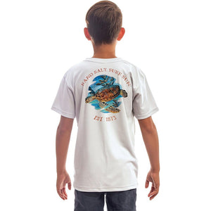 SAND.SALT.SURF.SUN Sea Turtle Youth UPF 50+ UV Sun Protection Performance Short Sleeve T-Shirt