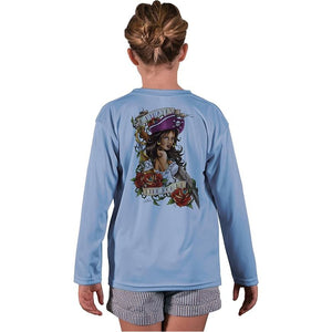 SAND.SALT.SURF.SUN Pirate Girl Youth UPF 50+ UV Sun Protection Performance Long Sleeve T-Shirt