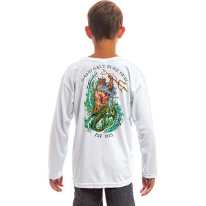 SAND.SALT.SURF.SUN Neptune Youth UPF 50+ UV Sun Protection Performance Long Sleeve T-Shirt