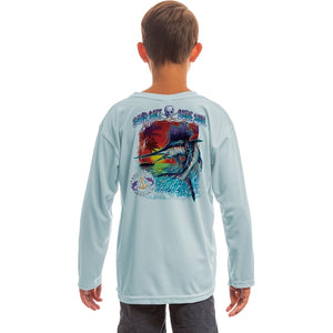 SAND.SALT.SURF.SUN Saltwater Fish Sailfish Youth UPF 50+ UV Sun Protection Performance Long Sleeve T-Shirt