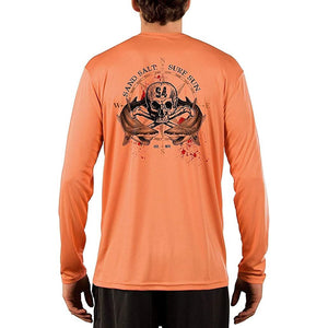 SAND.SALT.SURF.SUN. Shark Blood Men's UPF 50+ UV Sun Protection Performance Long Sleeve T-Shirt