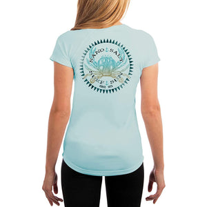 SAND.SALT.SURF.SUN. Vintage Crab Women's UPF 50+ UV Sun Protection Performance Short Sleeve T-Shirt