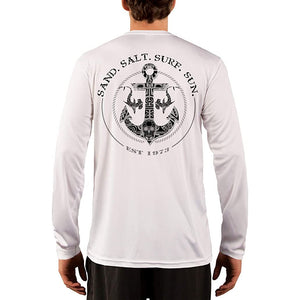 SAND.SALT.SURF.SUN. Shark Anchor Men's UPF 50+ UV Sun Protection Performance Long Sleeve T-Shirt