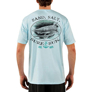 SAND.SALT.SURF.SUN. Shark Men's UPF 50+ UV Sun Protection Performance Short Sleeve T-Shirt