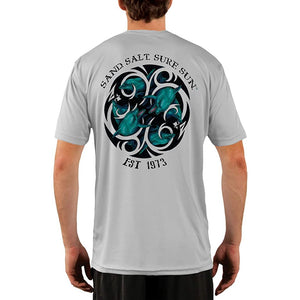SAND.SALT.SURF.SUN. Dolphin Tribal Men's UPF 50+ UV Sun Protection Performance Short Sleeve T-Shirt