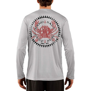 SAND.SALT.SURF.SUN. Vintage Crab Men's UPF 50+ UV Sun Protection Performance Long Sleeve T-Shirt