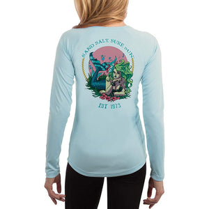 SAND.SALT.SURF.SUN. Mermaid Women's UPF 50+ UV Sun Protection Performance Long Sleeve T-Shirt