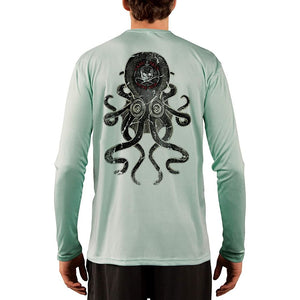 SAND.SALT.SURF.SUN. Vintage Kraken Men's UPF 50+ UV Sun Protection Performance Long Sleeve T-Shirt