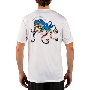 SAND.SALT.SURF.SUN. Coral Octopus Men's UPF 50+ UV Sun Protection Performance Short Sleeve T-Shirt