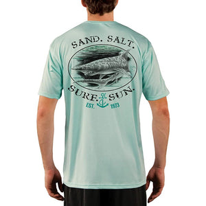 SAND.SALT.SURF.SUN. Shark Men's UPF 50+ UV Sun Protection Performance Short Sleeve T-Shirt