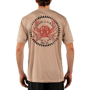 SAND.SALT.SURF.SUN. Vintage Crab Men's UPF 50+ UV Sun Protection Performance Short Sleeve T-Shirt