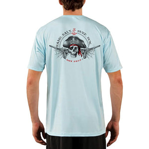 SAND.SALT.SURF.SUN. Vintage Pirate Men's UPF 50+ UV Sun Protection Performance Short Sleeve T-Shirt