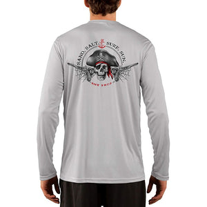 SAND.SALT.SURF.SUN. Vintage Pirate Men's UPF 50+ UV Sun Protection Performance Long Sleeve T-Shirt