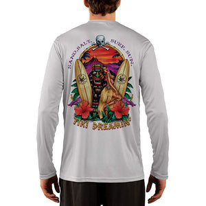 SAND.SALT.SURF.SUN. Tiki Men's UPF 50+ UV Sun Protection Performance Long Sleeve T-Shirt
