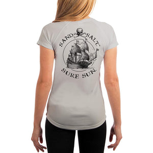 SAND.SALT.SURF.SUN. Vintage Ship Women's UPF 50+ UV Sun Protection Performance Short Sleeve T-Shirt