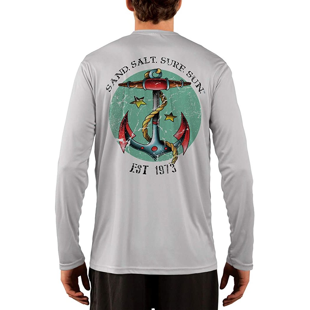 SAND.SALT.SURF.SUN. Traditional Tattoo Anchor Men's UPF 50+