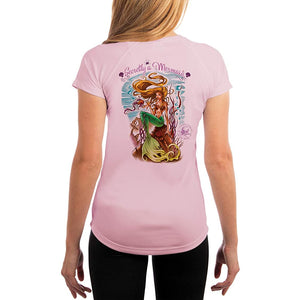 SAND.SALT.SURF.SUN. Secretly A Mermaid (Women's Only) Women's UPF 50+ UV Sun Protection Performance Short Sleeve T-Shirt