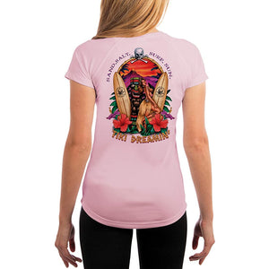 SAND.SALT.SURF.SUN. Tiki Women's UPF 50+ UV Sun Protection Performance Short Sleeve T-Shirt