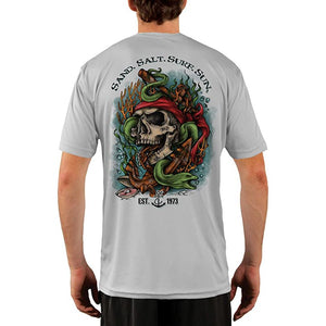 SAND.SALT.SURF.SUN. Skull EEL Men's UPF 50+ UV Sun Protection Performance Short Sleeve T-Shirt