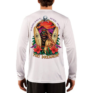 SAND.SALT.SURF.SUN. Tiki Men's UPF 50+ UV Sun Protection Performance Long Sleeve T-Shirt
