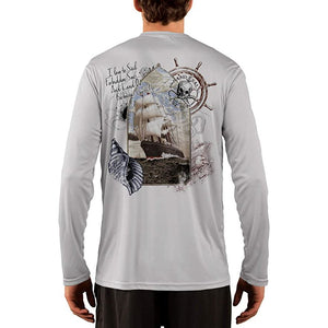 SAND.SALT.SURF.SUN. Forbidden Ship Men's UPF 50+ UV Sun Protection Performance Long Sleeve T-Shirt