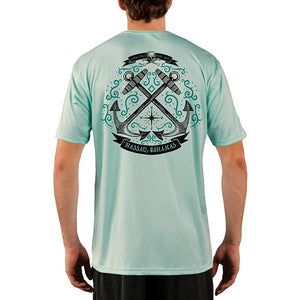 SAND.SALT.SURF.SUN. Sailing Anchor Blue Nassau Men's UPF 50+ UV Sun Protection Performance Short Sleeve T-Shirt