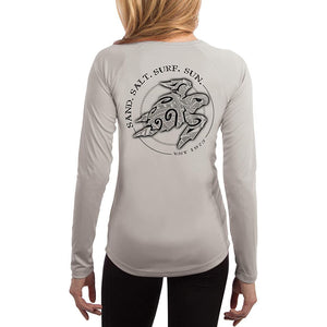 SAND.SALT.SURF.SUN. Polynesian Sea Turtle Women's UPF 50+ UV Sun Protection Performance Long Sleeve T-Shirt