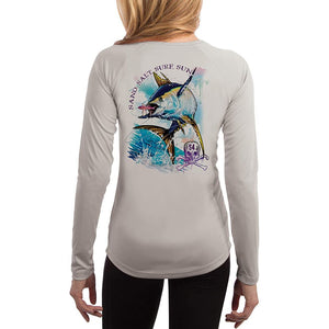 SAND.SALT.SURF.SUN. Tuna Women's UPF 50+ UV Sun Protection Performance Long Sleeve T-Shirt