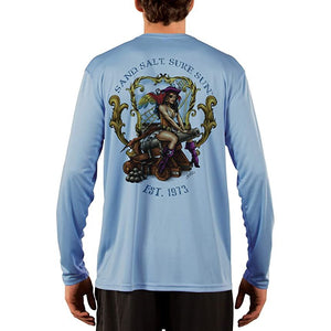 SAND.SALT.SURF.SUN. Pirate Girl Cannon Men's UPF 50+ UV Sun Protection Performance Long Sleeve T-Shirt