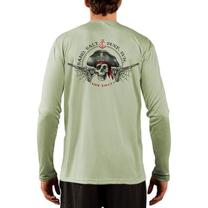 SAND.SALT.SURF.SUN. Vintage Pirate Men's UPF 50+ UV Sun Protection Performance Long Sleeve T-Shirt