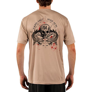 SAND.SALT.SURF.SUN. Shark Blood Men's UPF 50+ UV Sun Protection Performance Short Sleeve T-Shirt