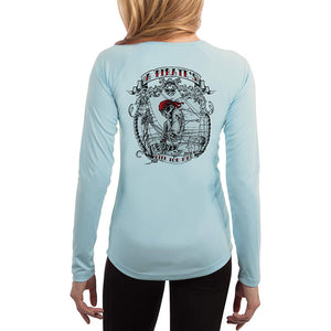 SAND.SALT.SURF.SUN. Pirate Life Women's UPF 50+ UV Sun Protection Performance Long Sleeve T-Shirt