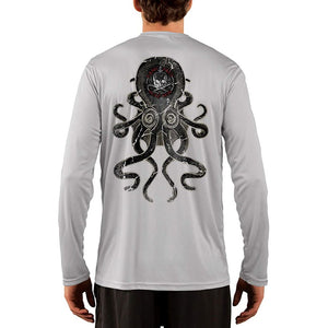 SAND.SALT.SURF.SUN. Vintage Kraken Men's UPF 50+ UV Sun Protection Performance Long Sleeve T-Shirt