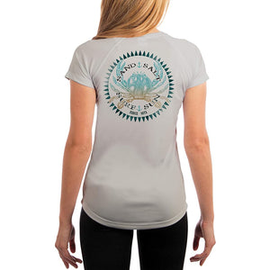 SAND.SALT.SURF.SUN. Vintage Crab Women's UPF 50+ UV Sun Protection Performance Short Sleeve T-Shirt