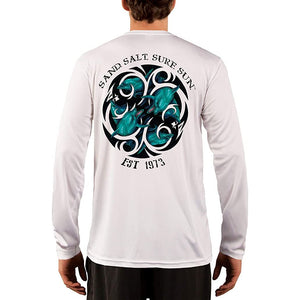 SAND.SALT.SURF.SUN. Dolphin Tribal Men's UPF 50+ UV Sun Protection Performance Long Sleeve T-Shirt