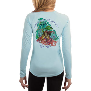 SAND.SALT.SURF.SUN. Atlantis Mermaid Women's UPF 50+ UV Sun Protection Performance Long Sleeve T-Shirt