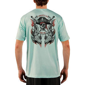 SAND.SALT.SURF.SUN. Pirate Life with Sharks Men's UPF 50+ UV Sun Protection Performance Short Sleeve T-Shirt