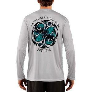 SAND.SALT.SURF.SUN. Dolphin Tribal Men's UPF 50+ UV Sun Protection Performance Long Sleeve T-Shirt