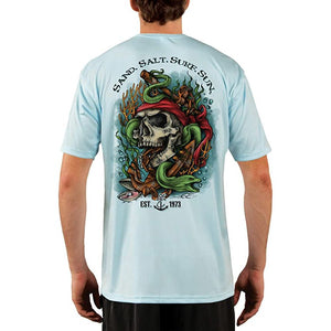 SAND.SALT.SURF.SUN. Skull EEL Men's UPF 50+ UV Sun Protection Performance Short Sleeve T-Shirt