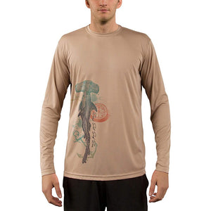 SAND.SALT.SURF.SUN. Vintage Shark Men's UPF 50+ UV Sun Protection Performance Long Sleeve T-Shirt