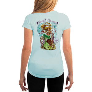 SAND.SALT.SURF.SUN. Secretly A Mermaid (Women's Only) Women's UPF 50+ UV Sun Protection Performance Short Sleeve T-Shirt