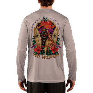 SAND.SALT.SURF.SUN. Tiki Men's UPF 50+ UV Sun Protection Performance Long Sleeve T-Shirt