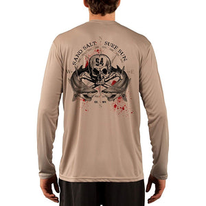 SAND.SALT.SURF.SUN. Shark Blood Men's UPF 50+ UV Sun Protection Performance Long Sleeve T-Shirt