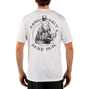 SAND.SALT.SURF.SUN. Vintage Ship Men's UPF 50+ UV Sun Protection Performance Short Sleeve T-Shirt