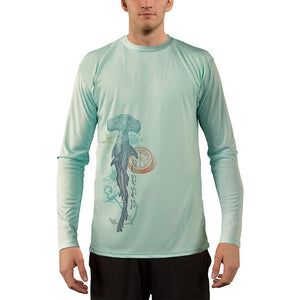 SAND.SALT.SURF.SUN. Vintage Shark Men's UPF 50+ UV Sun Protection Performance Long Sleeve T-Shirt