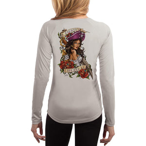 SAND.SALT.SURF.SUN. Pirate Girl Women's UPF 50+ UV Sun Protection Performance Long Sleeve T-Shirt