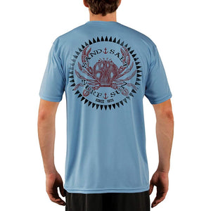 SAND.SALT.SURF.SUN. Vintage Crab Men's UPF 50+ UV Sun Protection Performance Short Sleeve T-Shirt