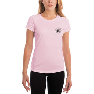 SAND.SALT.SURF.SUN. Skull Women's UPF 50+ UV Sun Protection Performance Short Sleeve T-Shirt