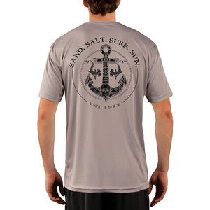 SAND.SALT.SURF.SUN. Shark Anchor Men's UPF 50+ UV Sun Protection Performance Short Sleeve T-Shirt
