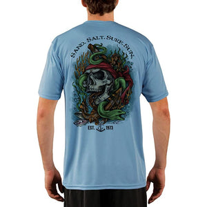 SAND.SALT.SURF.SUN. Skull EEL Men's UPF 50+ UV Sun Protection Performance Short Sleeve T-Shirt